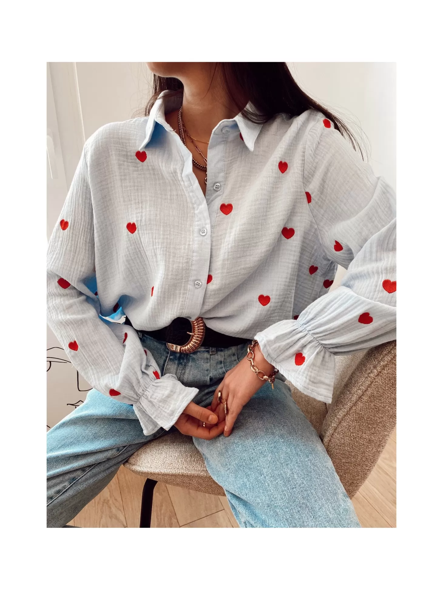 Hello Moon Shop Chemise COEUR ROUGE Best Sale